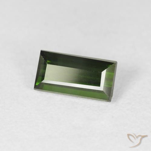 1.07 ct Green Tourmaline Stone, Natural Tourmaline in Baguette Facet Shape for Sale