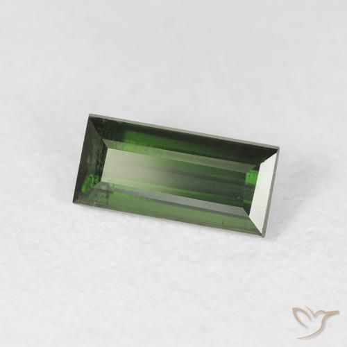 1.01 ct Green Tourmaline Stone, Natural Tourmaline in Baguette Facet Shape for Sale