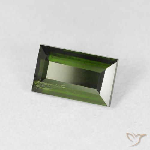 1.71 ct Green Tourmaline Stone, Natural Tourmaline in Baguette Facet Shape for Sale