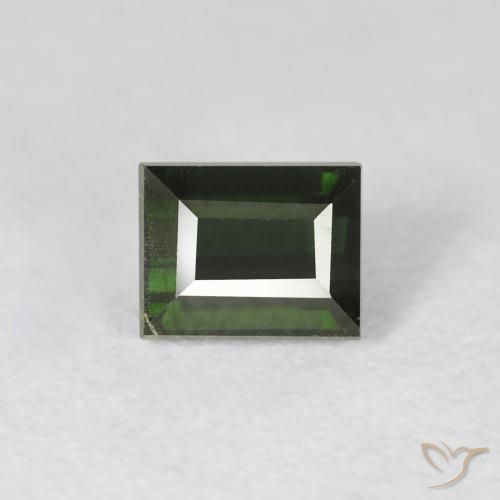 0.88ct Natural Dark Green Tourmaline, Baguette, VS