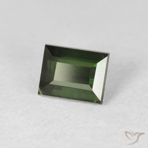 0.88 ct Green Tourmaline Stone, Natural Tourmaline in Baguette Facet Shape for Sale
