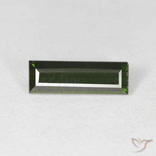 1.70ct Natural Deep Green Tourmaline, Baguette, VS