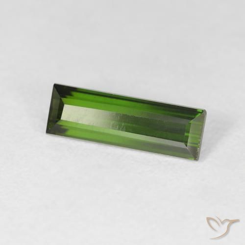 1.70 ct Green Tourmaline Stone, Natural Tourmaline in Baguette Facet Shape for Sale