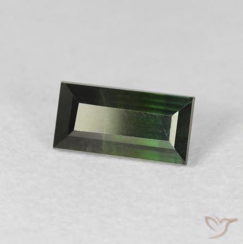 1.14 ct Green Tourmaline Stone, Natural Tourmaline in Baguette Facet Shape for Sale
