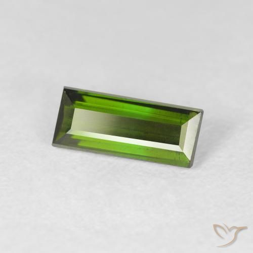 1.01 ct Green Tourmaline Stone, Natural Tourmaline in Baguette Facet Shape for Sale