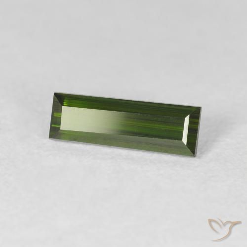 1.07 ct Green Tourmaline Stone, Natural Tourmaline in Baguette Facet Shape for Sale