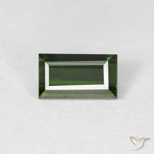 0.74ct Natural Very Dark Green Tourmaline, Baguette, VS