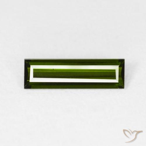 0.87ct Natural Dark Green Tourmaline, Baguette, VVS-VS