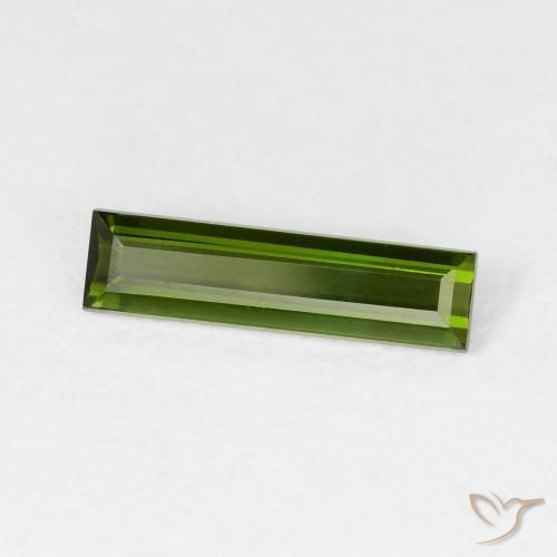 0.76 ct Green Tourmaline Stone, Natural Tourmaline in Baguette Facet Shape for Sale