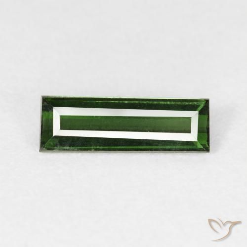 0.77ct Natural Dark Green Tourmaline, Baguette, VVS-VS