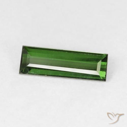 0.77 ct Green Tourmaline Stone, Natural Tourmaline in Baguette Facet Shape for Sale