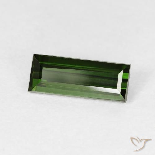 1.09 ct Green Tourmaline Stone, Natural Tourmaline in Baguette Facet Shape for Sale