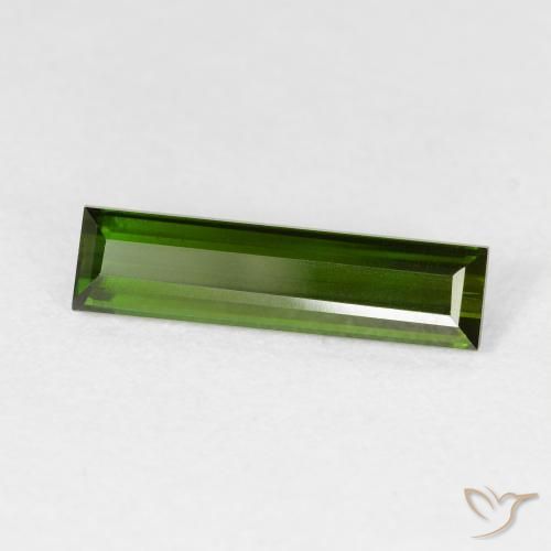 1.59 ct Green Tourmaline Stone, Natural Tourmaline in Baguette Facet Shape for Sale