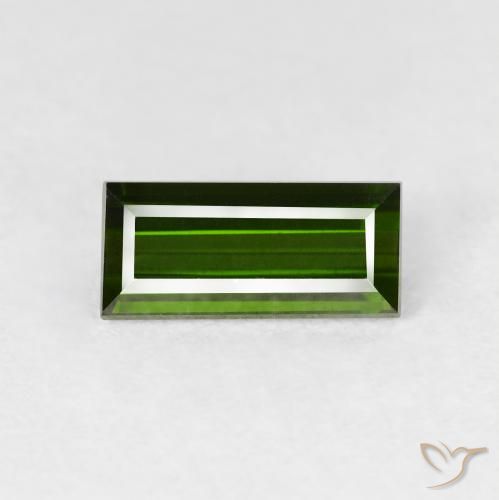 1.10ct Natural Dark Green Tourmaline, Baguette, VVS