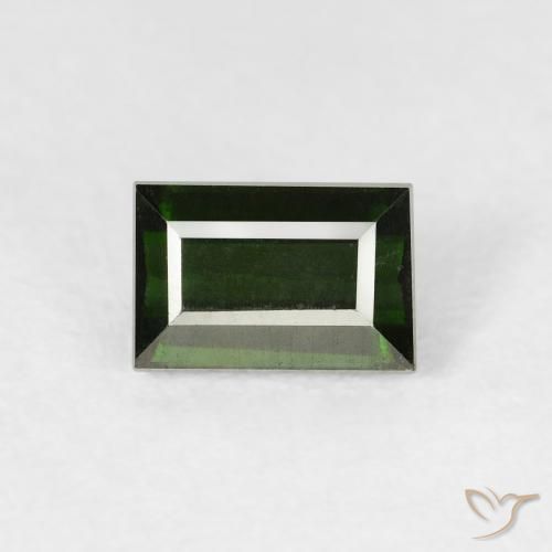 1.16ct Natural Deep Green Tourmaline, Baguette, VVS