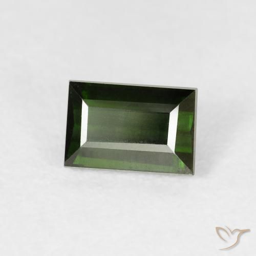 1.16 ct Green Tourmaline Stone, Natural Tourmaline in Baguette Facet Shape for Sale
