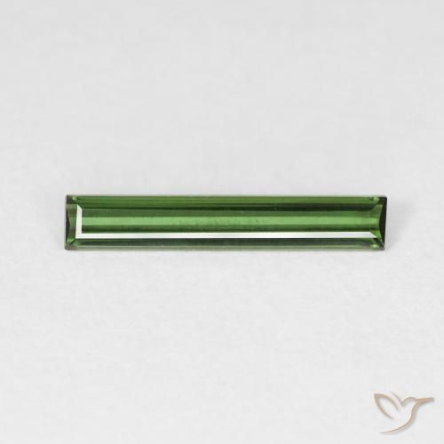 0.57ct Natural Deep Green Tourmaline, Baguette, VVS