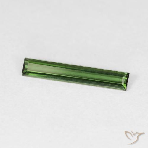 0.57 ct Green Tourmaline Stone, Natural Tourmaline in Baguette Facet Shape for Sale