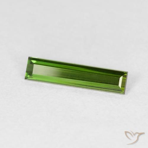 0.70 ct Green Tourmaline Stone, Natural Tourmaline in Baguette Facet Shape for Sale