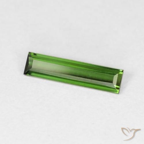 0.51 ct Green Tourmaline Stone, Natural Tourmaline in Baguette Facet Shape for Sale