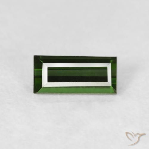 0.48ct Natural Deep Green Tourmaline, Baguette, VVS