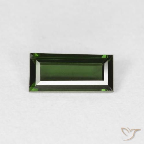 0.71ct Natural Dark Green Tourmaline, Baguette, VVS