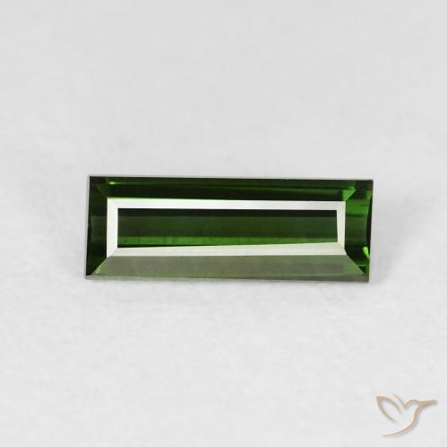 0.91ct Natural Earthy Green Tourmaline, Baguette, VVS-VS