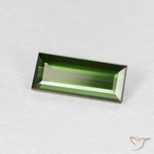 0.83 ct Green Tourmaline Stone, Natural Tourmaline in Baguette Facet Shape for Sale