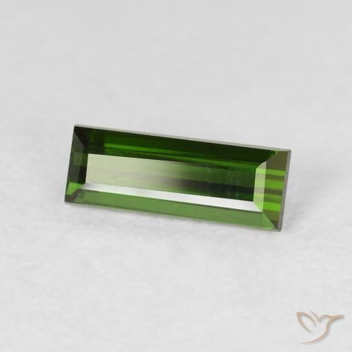 0.95 ct Green Tourmaline Stone, Natural Tourmaline in Baguette Facet Shape for Sale