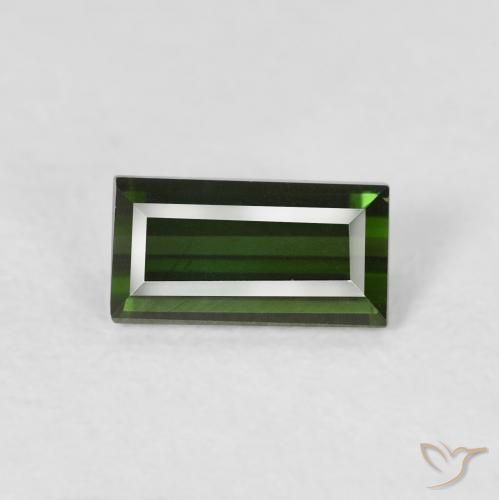 0.95ct Natural Warm Green Tourmaline, Baguette, VVS