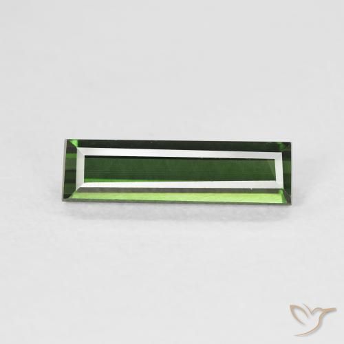 1.11ct Natural Dark Green Tourmaline, Baguette, VVS