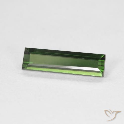 1.11 ct Green Tourmaline Stone, Natural Tourmaline in Baguette Facet Shape for Sale