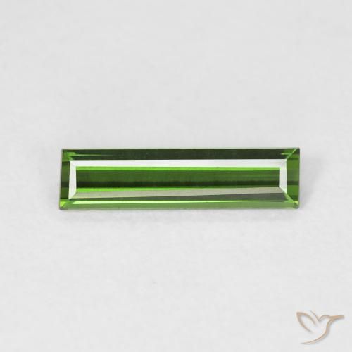 0.61ct Natural Deep Green Tourmaline, Baguette, VVS