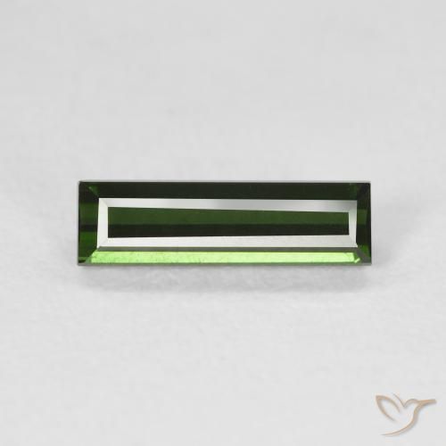 1.20ct Natural Deep Green Tourmaline, Baguette, VVS