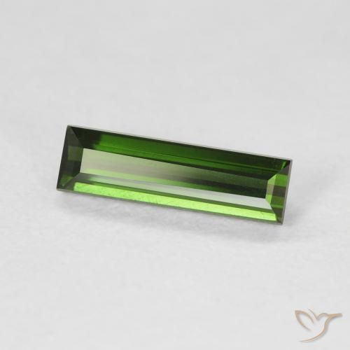 1.20 ct Green Tourmaline Stone, Natural Tourmaline in Baguette Facet Shape for Sale