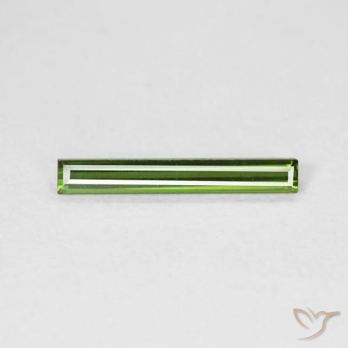 0.47ct Natural Deep Green Tourmaline, Baguette, VVS