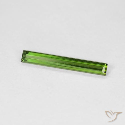 0.47 ct Green Tourmaline Stone, Natural Tourmaline in Baguette Facet Shape for Sale