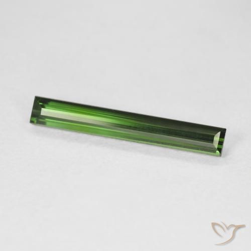 1.20 ct Green Tourmaline Stone, Natural Tourmaline in Baguette Facet Shape for Sale