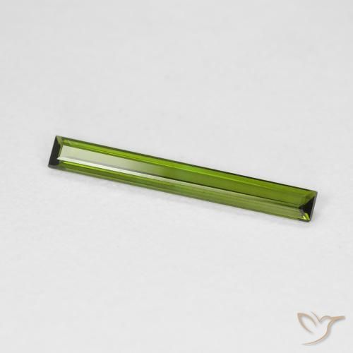0.55 ct Green Tourmaline Stone, Natural Tourmaline in Baguette Facet Shape for Sale