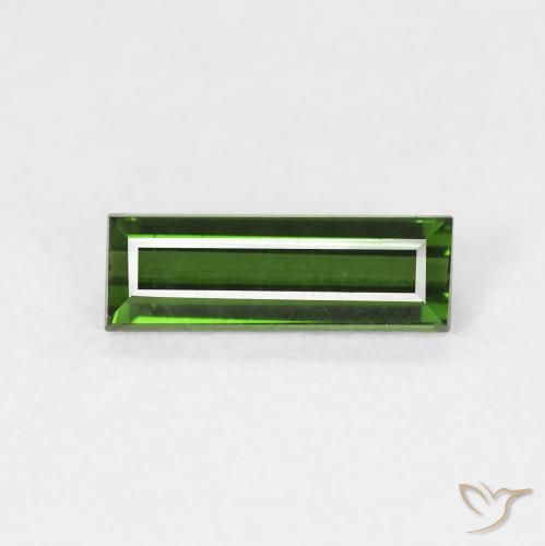 0.76ct Natural Forest Green Tourmaline, Baguette, VVS