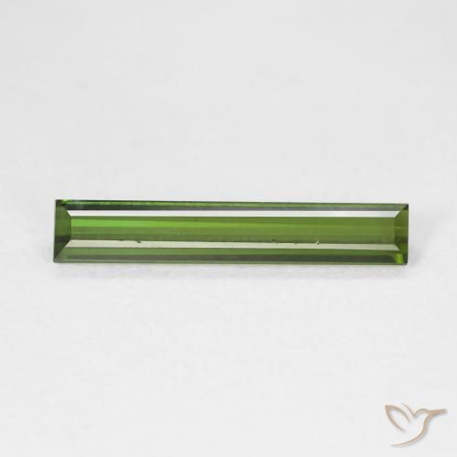 1.39ct Natural Deep Green Tourmaline, Baguette, VVS
