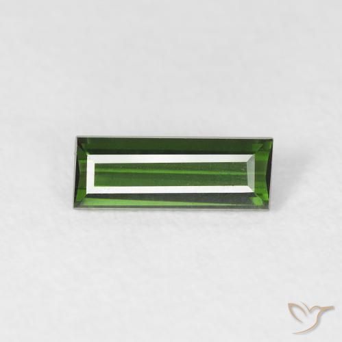 0.57ct Natural Deep Green Tourmaline, Baguette, VVS