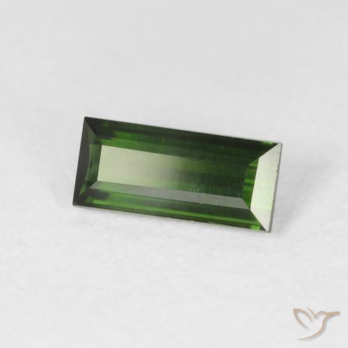 1.00 ct Green Tourmaline Stone, Natural Tourmaline in Baguette Facet Shape for Sale