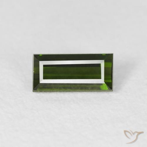 0.51ct Natural Earthy Green Tourmaline, Baguette, VVS