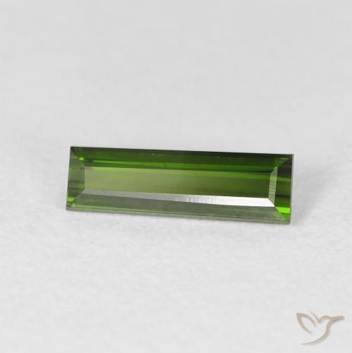 0.69 ct Green Tourmaline Stone, Natural Tourmaline in Baguette Facet Shape for Sale