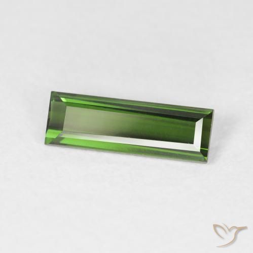 0.71 ct Green Tourmaline Stone, Natural Tourmaline in Baguette Facet Shape for Sale