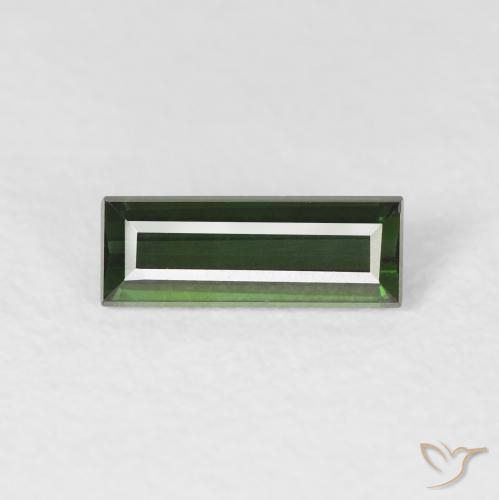 0.70ct Natural Dark Green Tourmaline, Baguette, VVS