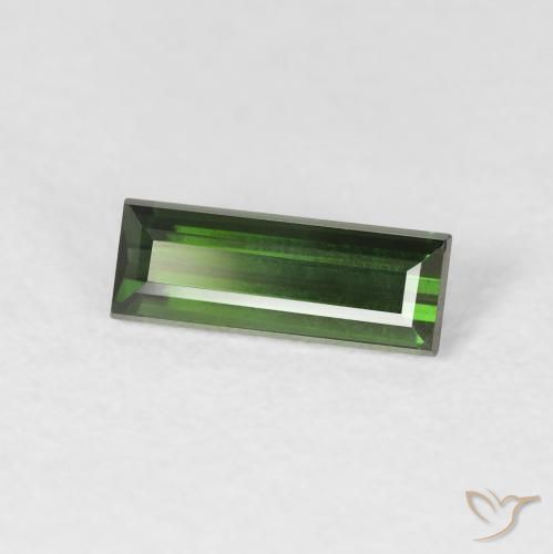 0.70 ct Green Tourmaline Stone, Natural Tourmaline in Baguette Facet Shape for Sale