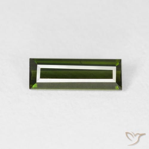 0.69ct Natural Dark Green Tourmaline, Baguette, VVS