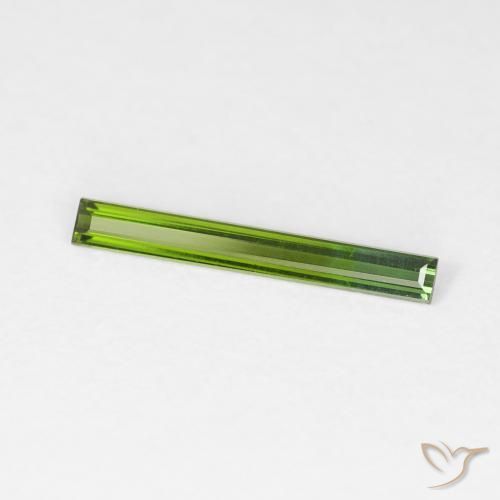 0.41 ct Green Tourmaline Stone, Natural Tourmaline in Baguette Facet Shape for Sale